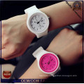 Yxl-991 2015 New Fashion Women Silicon Band Flower Print Jelly Sports Quartz Wrist Watch